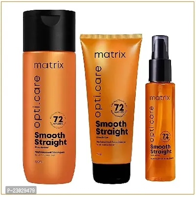 Smooth straight  hair combo 200ml matrix shampoo+100ml matrix serum+98g matix conditioner.-thumb0