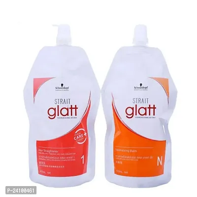 New Glatt Hair Straightening Cream For Men And Women Perfect Hair Straightening Cream Set Of 2-thumb0