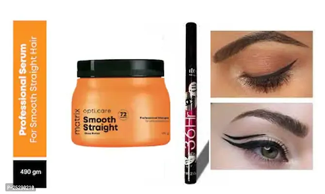 MATRIX Opti Care Smooth  Straight Hair Spa 490 gm+36h bold girls eyeliner.