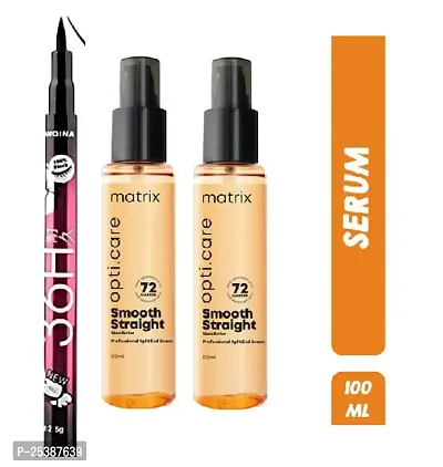 Matrix Opti Care Smooth Straight Split End Serum Shea Butter (100ml) pack___02 and eyeliner 36h combo.