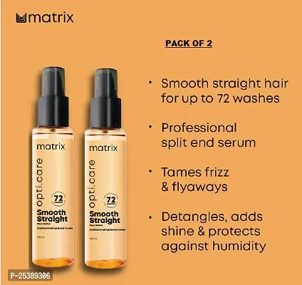 Buy Matrix Opti Care Smooth Straight Professional Split End Hair Serum -100 ml (pack of 2)