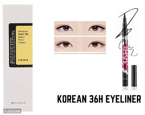 gt;gt;COSRX Advanced Snail 96 Mucin Power Essence 100 ml with 36h black eyeliner.