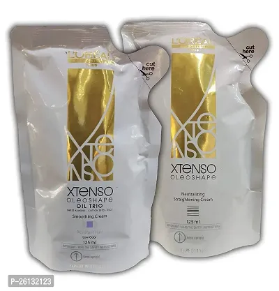 L'Oreal Paris X-Tenso Oleoshape Smoothing and Neutralizing Straightening Hair Cream -125 ml + 125 ml - Pack of 1.