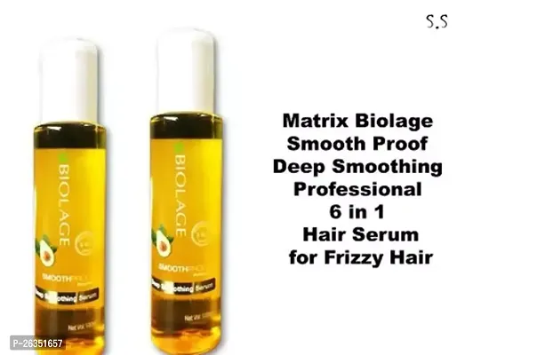 best hair serum for frizzy hair - matrix biolage smoothproof deep smoothing serum pack of 2 for hair smoothing.