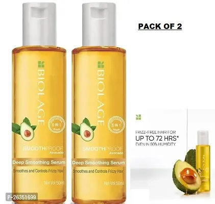 matrix biolage smoothproof deep smoothing serum pack of 2 for hair smoothing for men and women.