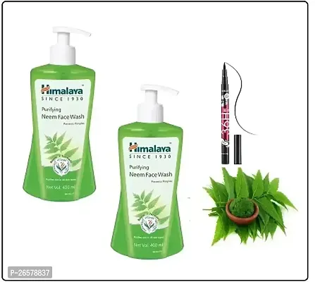 HIMALAYA NEEM FACE WASH 200ML PACK OF..2 WITH 36H EYELINER.