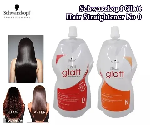 Schwarzkopf Glatt No 0 Hair Straightener Curly Hair 400 ml + Neutralizer 400 ml.-thumb0