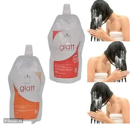 Schwarzkopf Glatt Hair Straightening Cream For Curly Or Frizzy Hair (2 Items in the set) Glatt N + O 400ml .-thumb0