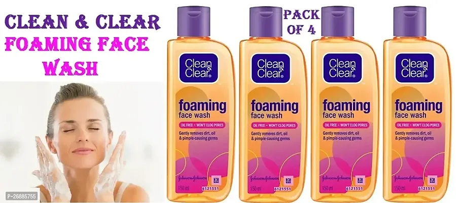 Clean Clear Foaming Face Wash 150 ml (Pack of-4)-thumb0