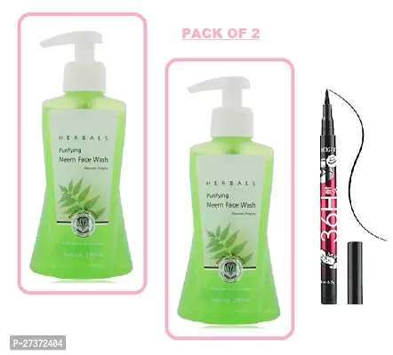 Purifying  Herbal Neem Face Wash Pack of 2 and 1 Eyeliner