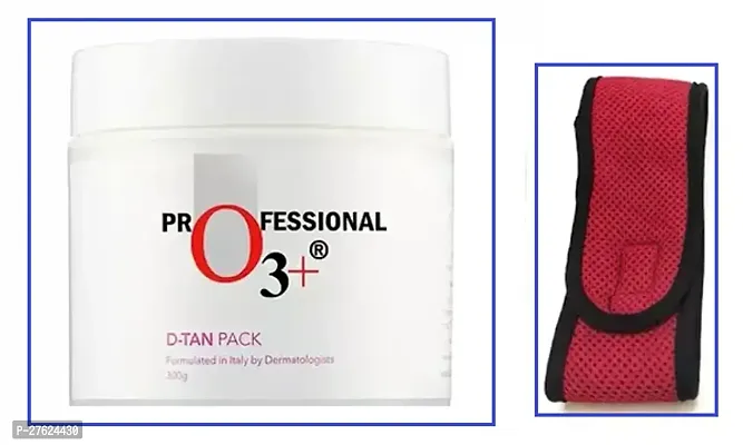 O3+ D-Tan Pack for Instant Tan Removal Sun Damage Protection with multicolour facial band.