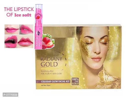 magic pink lip balm + L. herbals gold facial kit 250g-thumb0