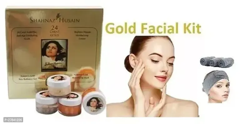 Shahnaz Husain gold facial kit with multicolour  facial band-thumb0