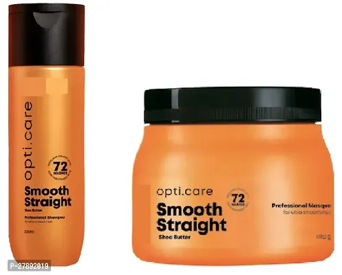 Ma__trix Opti.Care Professional Shampoo + Mask Combo for Salon Smooth Straight Hair | 200 ml + 490 gm.-thumb0
