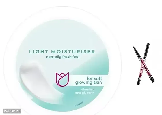 Glycerin  Vitamin E Light Moisturizer for Soft Glowing Skin 200 ml with 36h black eyeliner.