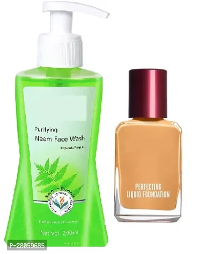 BUY NOY 200ML PURIFYING NEEM FACE WASH AND PERFECT LIQUID FOUNDITION.