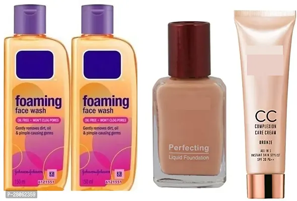 Best foaming face wash 150ml pack of 2+cc cream +perfect foundition combo.