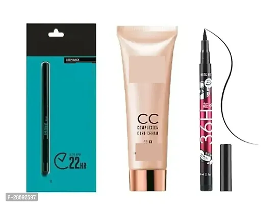 Buy  deep black kajal +  cc cream 9g + 36h eyeliner waterproof.-thumb0