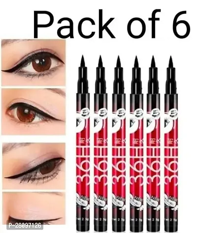 Womens  Girls 36H Long-lasting Black Waterproof Liquid Pencil Eyeliner - (Pack of 6).-thumb0