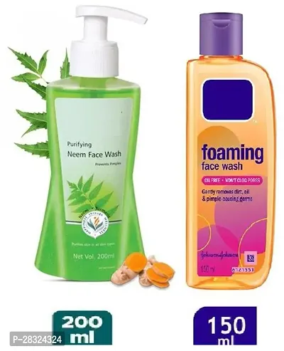 Purifying Neem Face Wash 200ml And Foaming Face Wash For Oily Skin 150ml (Set Of 2)