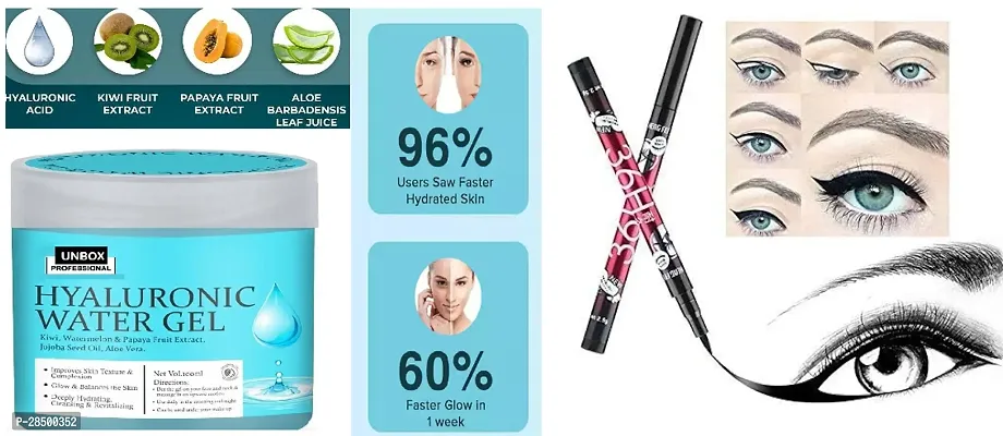 unbox pro. hyaluronic water gel 100ml with kiwi extracts and 36h eyeliner.