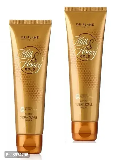 Oriflame Milk and Honey Gold Sugar Scrub for Face and Body 200 G Pack of 2