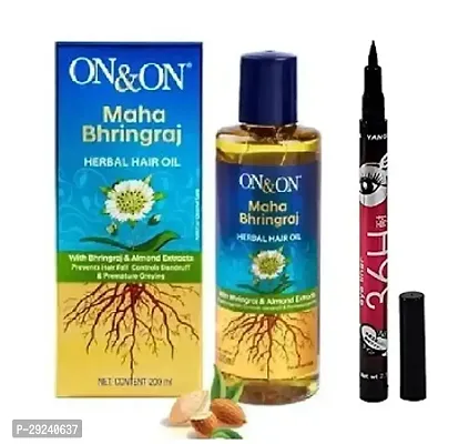 Natural Herbal Hair Oil And Eyeliner Combo