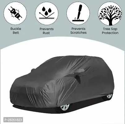 Classic Car Cover For Maruti Suzuki Alto ,Without Mirror Pockets ,Grey-thumb4