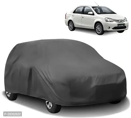 Stylish Car Cover For Toyota Etios - Without Mirror Pockets - Grey-thumb0