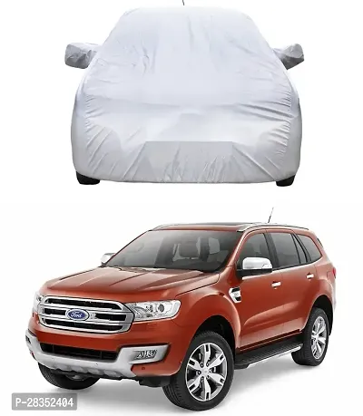 Stylish Car Cover For Ford Endeavour - With Mirror Pockets - Silver, For 2014, 2015, 2016, 2017 Models-thumb0