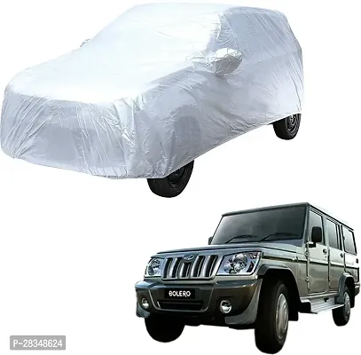 Autoretail Car Cover For Mahindra Bolero With Mirror Pockets Silver