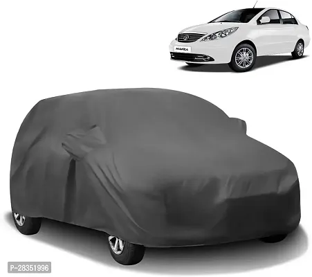 Classic Car Cover For Tata Manza ,With Mirror Pockets ,Grey-thumb0