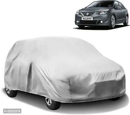 Stylish Car Cover For Maruti Baleno - Without Mirror Pockets - Silver-thumb0