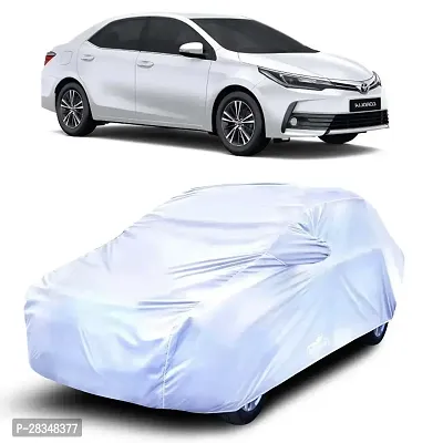 Car Body Cover Compatible With Toyota Corolla Altis 2019 To 2023, With Mirror Pocket Silver Matty