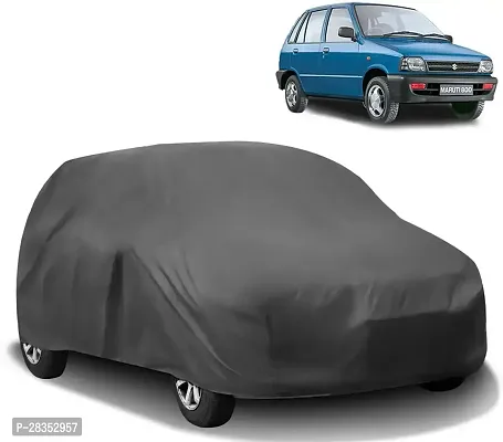 Designer Car Cover For Maruti 800 Without Mirror Pockets Grey-thumb0