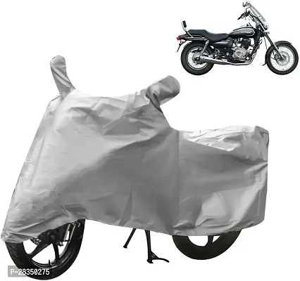 Designer Two Wheeler Cover For Bajaj Avenger 220 Cruise, Silver-thumb0