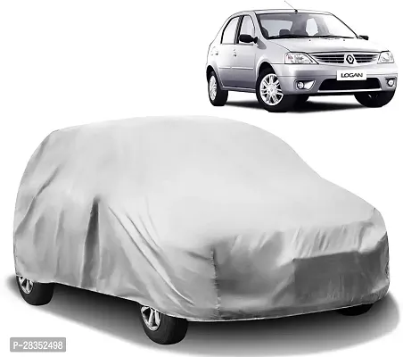 Stylish Car Cover For Renault Logan - Without Mirror Pockets - Silver