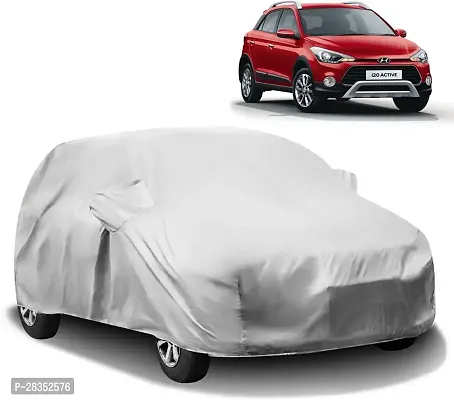 Stylish Car Cover For Hyundai I20 Active With Mirror Pockets Silver-thumb0