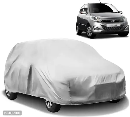 Designer Car Cover For Hyundai I10 Without Mirror Pockets Silver