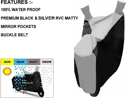 Water-Resistant Two Wheeler Bike Cover For Mahindra Duro Dz White Black-thumb2