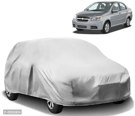 Autoretail Car Cover For Chevrolet Aveo Without Mirror Pockets Silver-thumb0