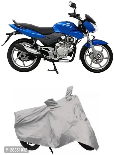 Water-Resistant Two Wheeler Bike Cover For Bajaj Disbike Cover 100 Dts-I Silver