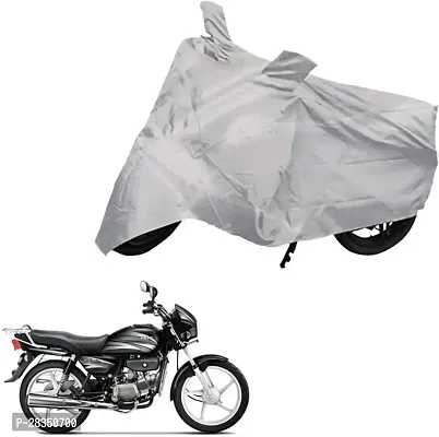 Akshita Enterprises Two Wheeler Cover For Hero Splendor Plus, Silver-thumb0