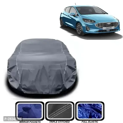 Uv Resident/Heat Resistant Car Body Cover Premium Grey Without Mirror Compatible With Ford Fiesta-thumb0