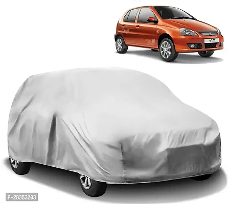 Designer Car Cover For Tata Indica V2 Without Mirror Pockets Silver-thumb0