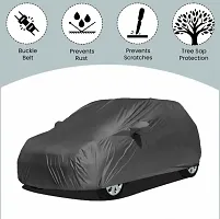 Stylish Car Cover For Mahindra Kuv100 Nxt Without Mirror Pockets Grey-thumb3