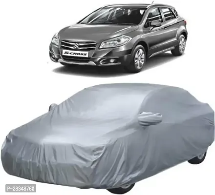 Autoretail Car Cover For Maruti Suzuki S-Cross With Mirror Pockets Silver-thumb0