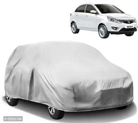 Autoretail Car Cover For Tata Zest Without Mirror Pockets Silver-thumb0