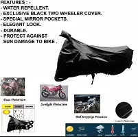 Water Repellent Two Wheeler Bike Cover For Kinetic Nova Black-thumb4