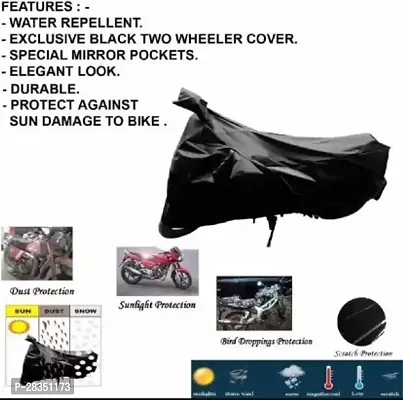 Water Repellent Two Wheeler Bike Cover For Kinetic Nova Black-thumb5